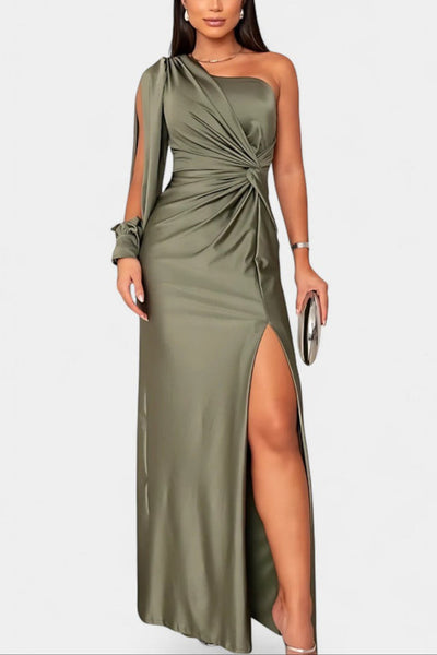 Gabrijela | Asimetrična Haljina s Draperijom na Jednom Ramenu