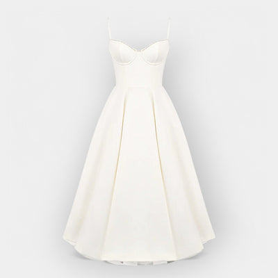 Jednostavna Bijela Midi Haljina