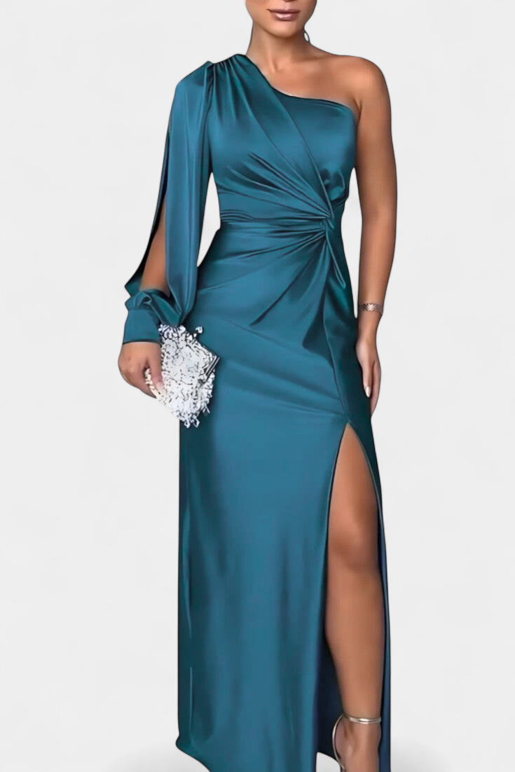 Gabrijela | Asimetrična Haljina s Draperijom na Jednom Ramenu