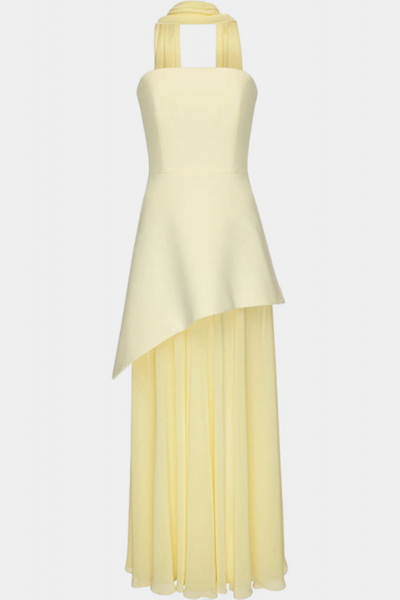 Rajna | Maxi Haljina bez Rukava od Chiffona s Bočnim Raskorakom