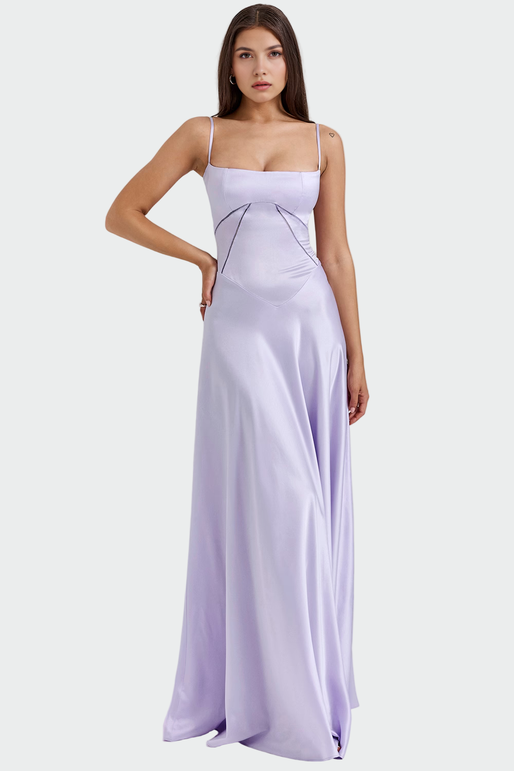 Satin Maxi Haljina s Tanjim Naramenicama