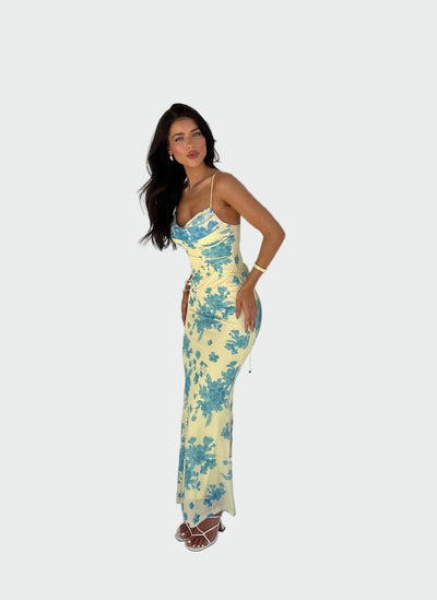 Saten Haljina s Cvjetnim Uzorkom