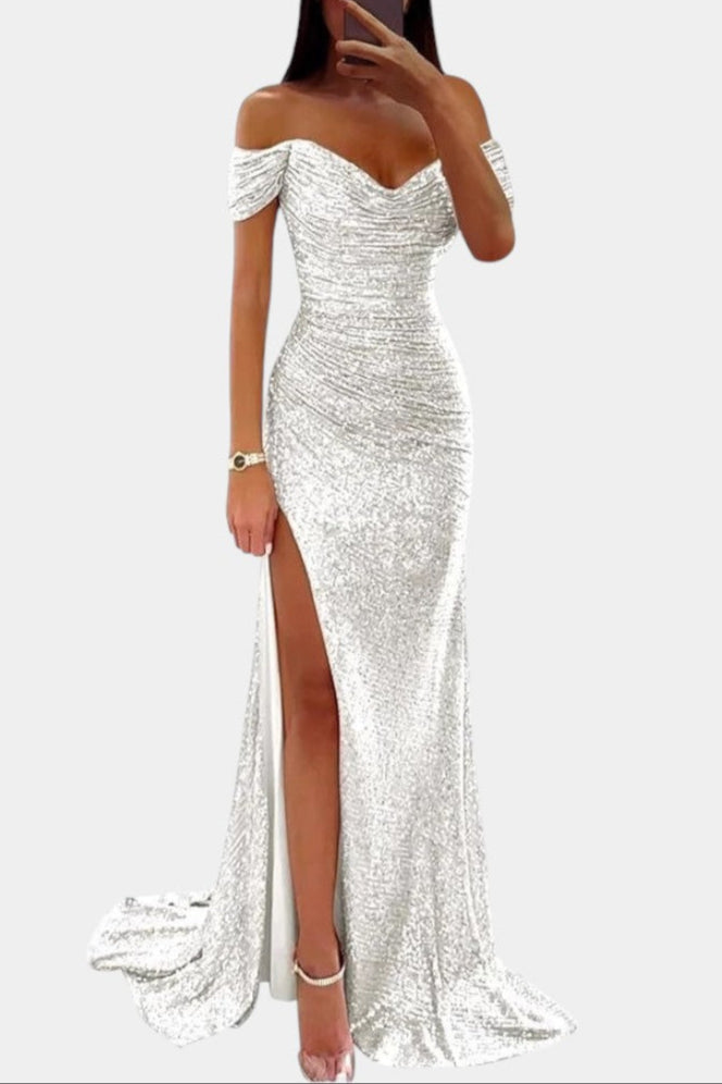 Renata | Haljina Sirena bez naramenica s šljokicama