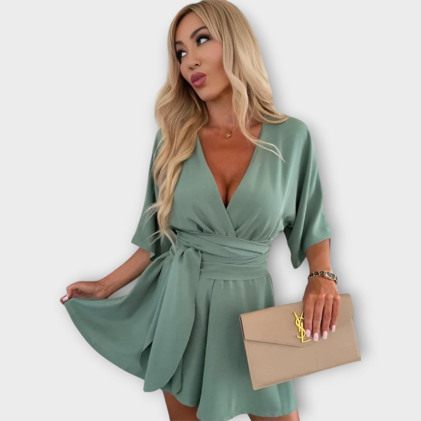 Zračno Ljetna Haljina s Volanima i Pojasom