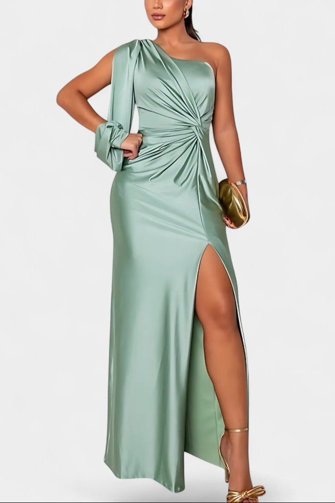 Gabrijela | Asimetrična Haljina s Draperijom na Jednom Ramenu