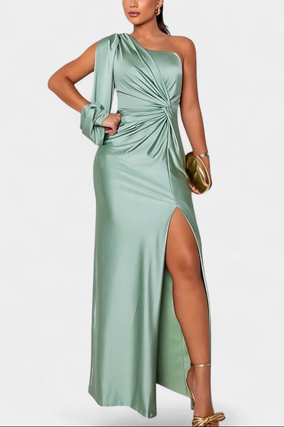 Gabrijela | Asimetrična Haljina s Draperijom na Jednom Ramenu