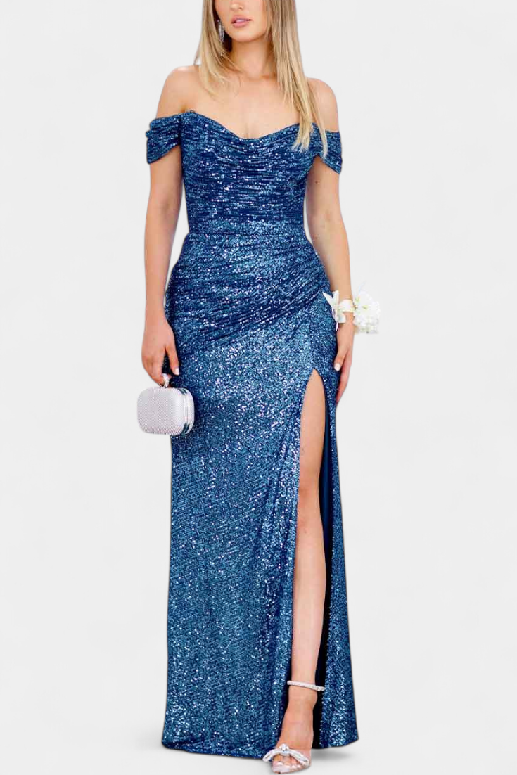 Renata | Haljina Sirena bez naramenica s šljokicama