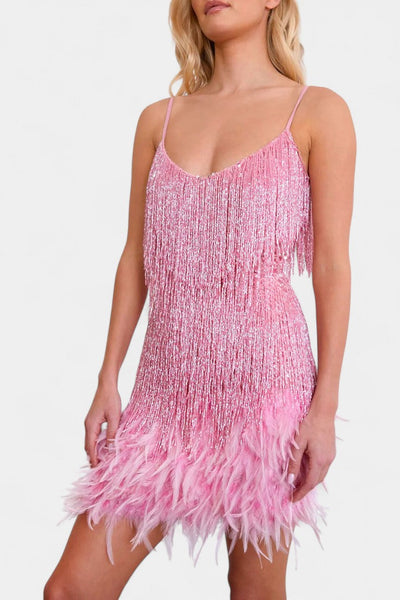 Mirjana | Mini Haljina s Perjem