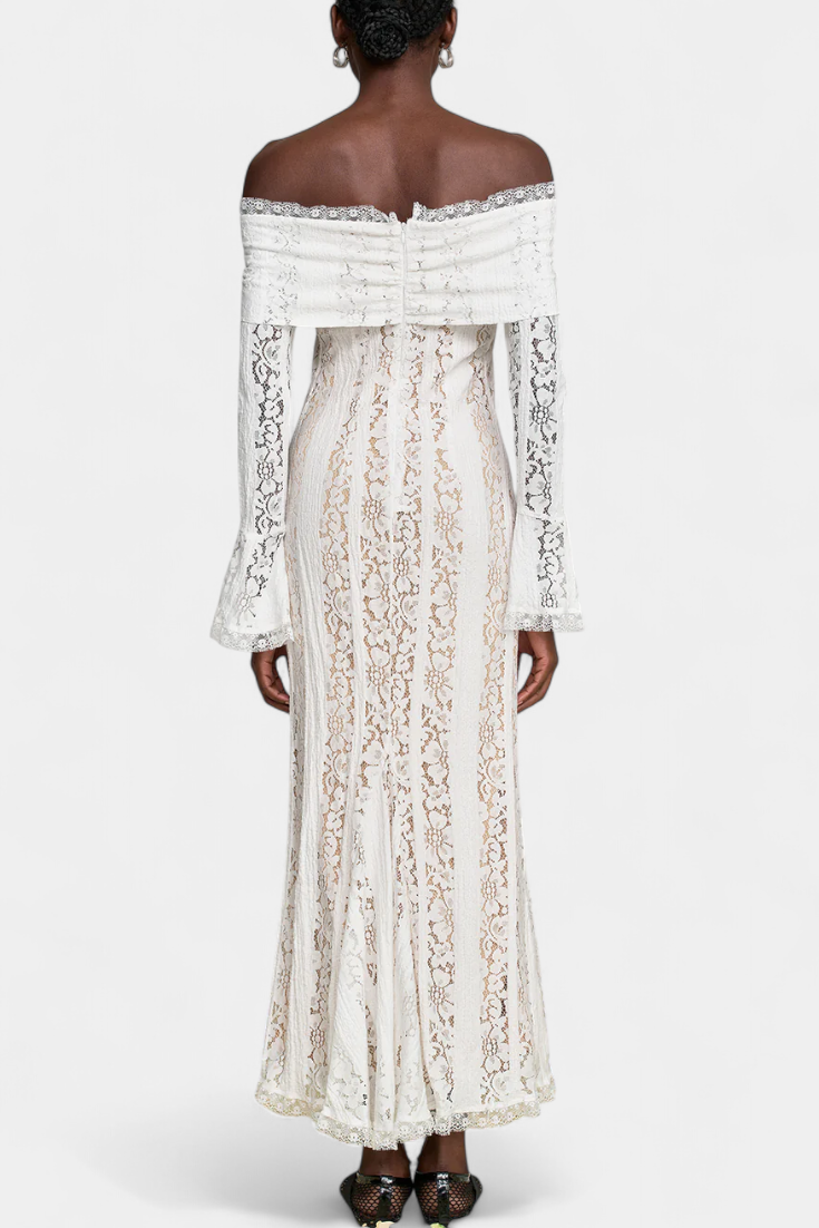 Josipa | Maxi Haljina s Otvorenim Ramena od Čipke