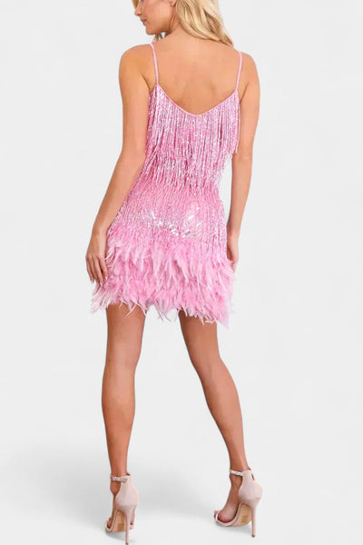 Mirjana | Mini Haljina s Perjem