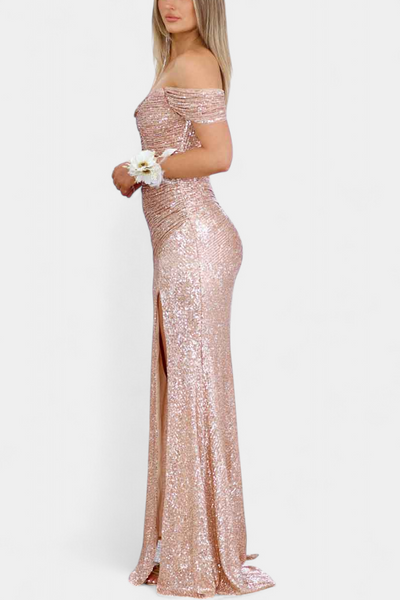 Renata | Haljina Sirena bez naramenica s šljokicama