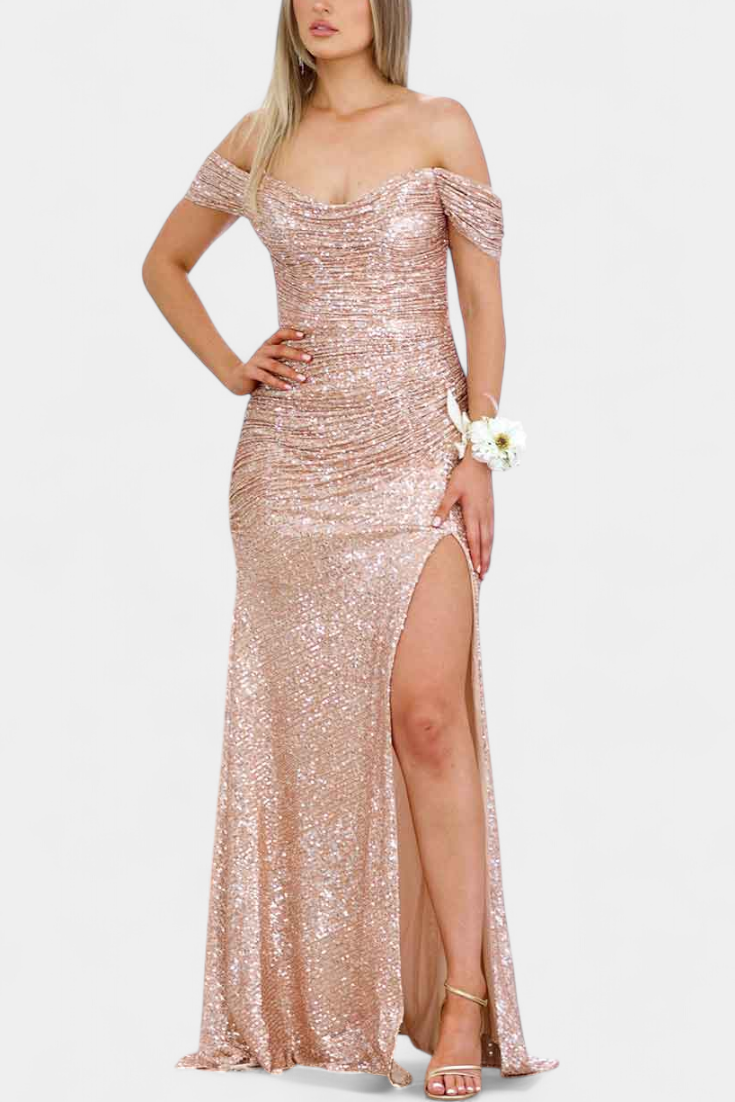 Renata | Haljina Sirena bez naramenica s šljokicama