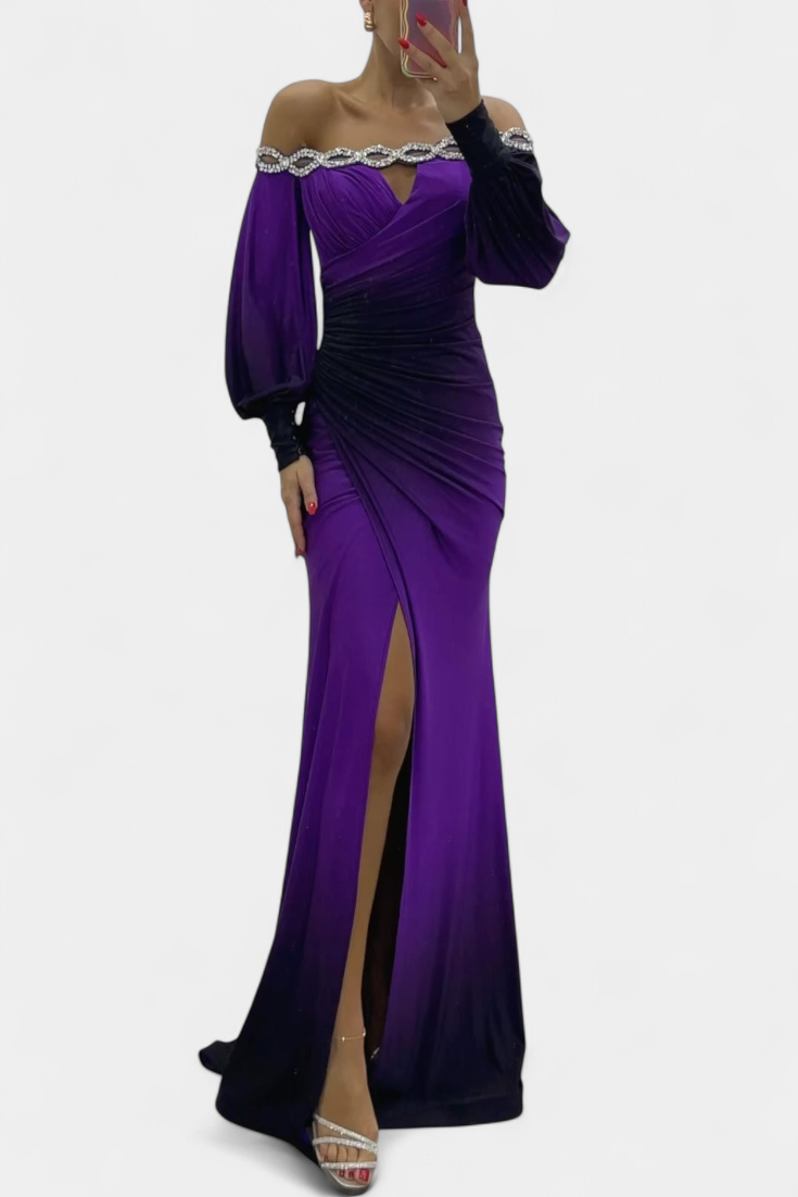 Silviana | Maxi Haljina Ombre s Otkritim Ramena